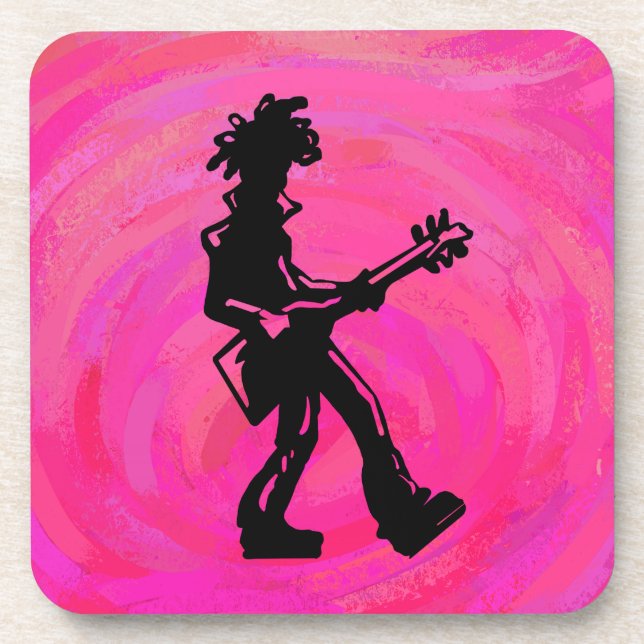 Posavasos Guitarra Boogie Noches De Nueva York Rosa Caliente (Frente)