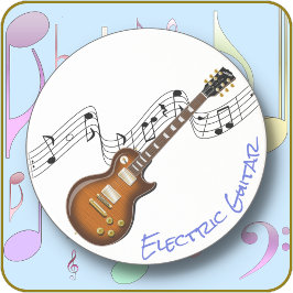 Posavasos GUITARRA ELÉCTRICA 1 - Bebida de arenisca redonda