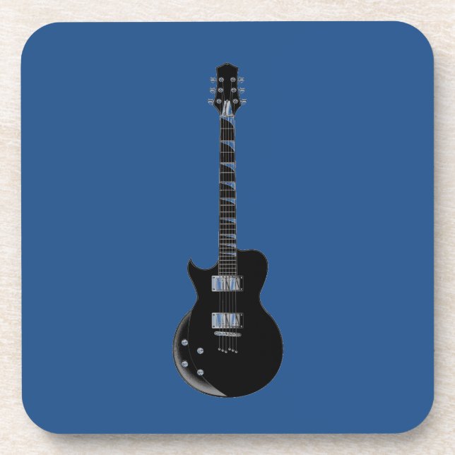 Posavasos Guitarra Eléctrica Azul Black Pop Art (Frente)