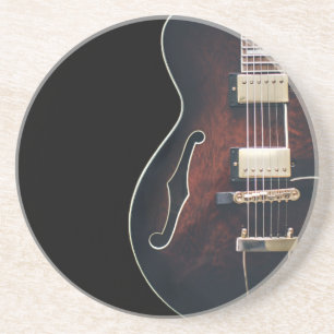Posavasos Guitarra Eléctrica Sobre Negro