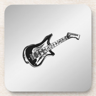 Posavasos Guitarra eléctrica sobre plata