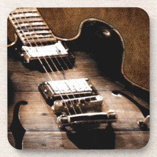 Posavasos Guitarra occidental de madera de la música countr