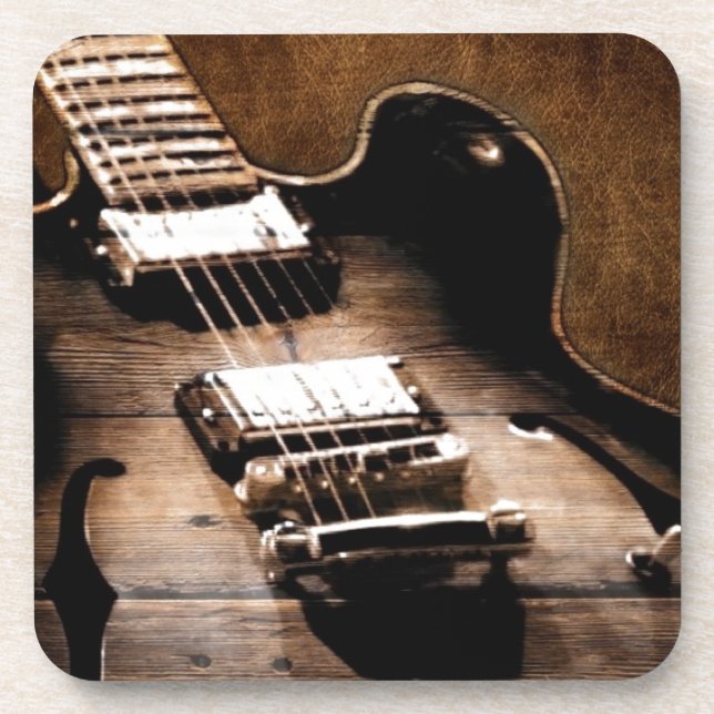 Posavasos Guitarra occidental de madera de la música country (Frente)