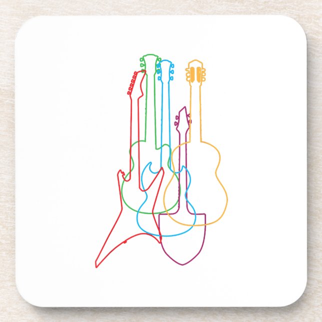 Posavasos Guitars Regalo clásico eléctrico acústico (Frente)