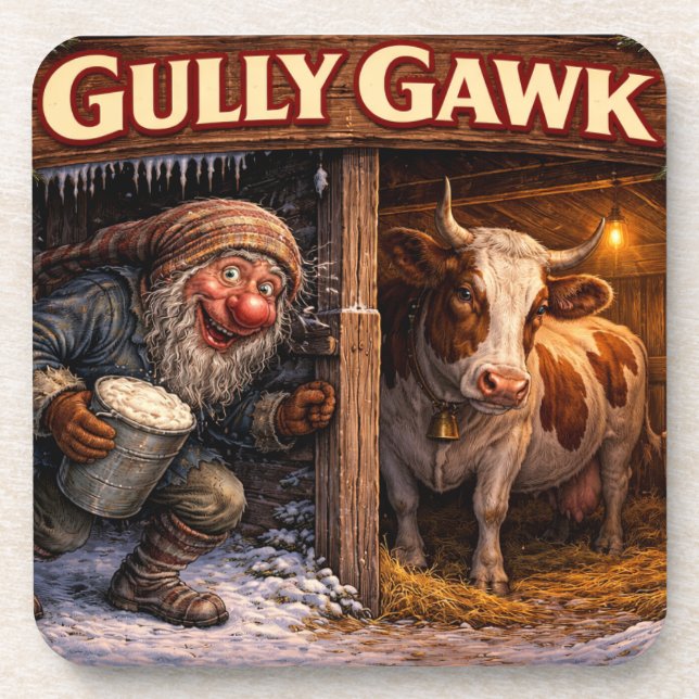 Posavasos Gully Gawk Icelandic Yule Lad postcard (Frente)