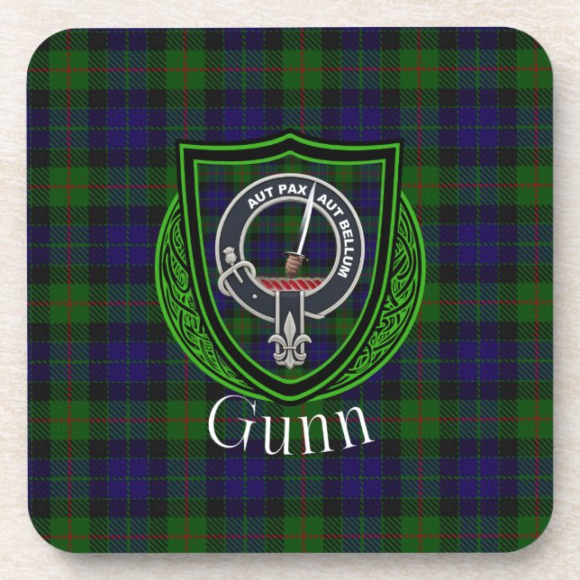 Posavasos Gunn Scottish Clan Tartan & Crest (Frente)