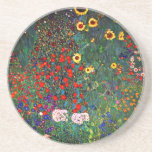 Posavasos Gustav Klimt Flower Garden<br><div class="desc">Montaña de piedra arenisca con el jardín de la granja petrolera de Gustav Klimt con girasoles (1907). Un bonito jardín de girasoles y exquisitos flores azules,  rojas,  violetas,  rosas y blancas. Un gran regalo para los amantes del arte Art Nouveau y austriaco.</div>