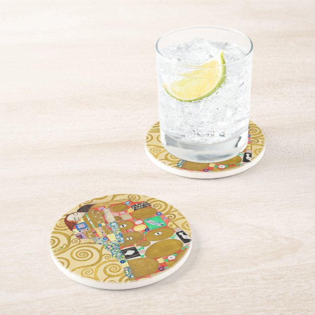 Posavasos Gustav Klimt Fulfillment Nouveau Couple (Lado)