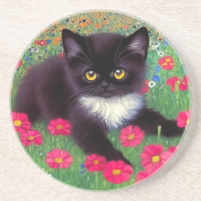 Posavasos Gustav Klimt Tuxedo Cat (Frente)