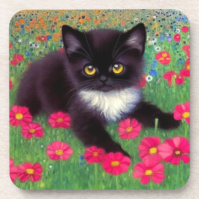 Posavasos Gustav Klimt Tuxedo Cat (Frente)