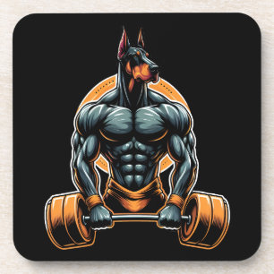 Posavasos GYM doberman dog bodybuilder powerlifter