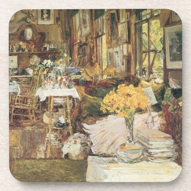 Posavasos Habitación de flores de Childe Hassam, Bella Artes (Frente)
