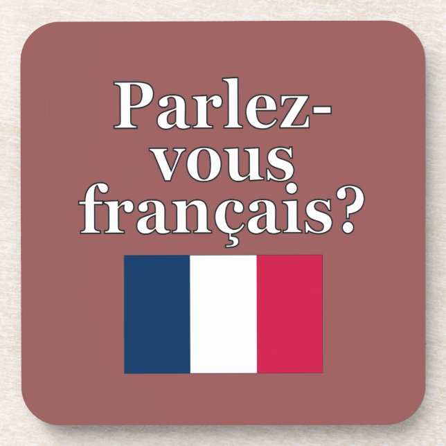 Posavasos ¿Hablas francés? Bandera (Frente)