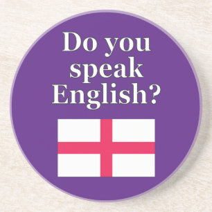 Posavasos "¿Hablas inglés?" en inglés. Bandera