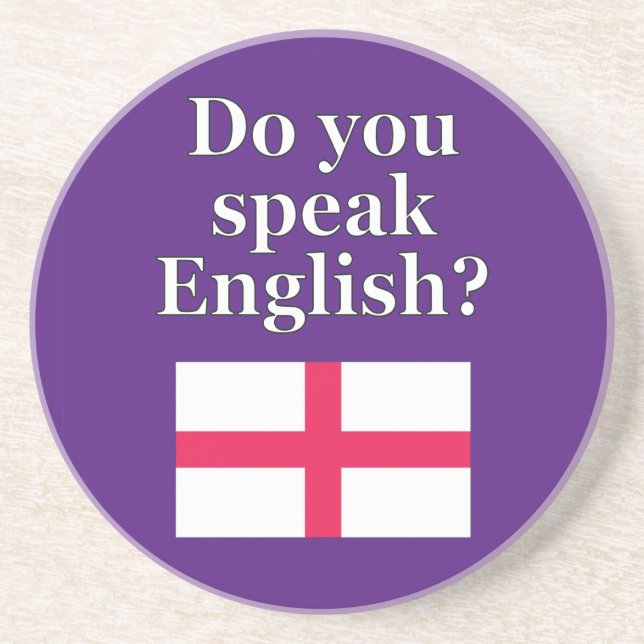 Posavasos "¿Hablas inglés?" en inglés. Bandera (Frente)