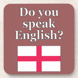 Posavasos "¿Hablas inglés?" en inglés. Bandera