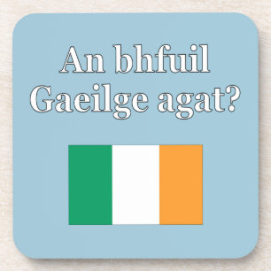 Posavasos ¿Hablas irlandés en irlandés? Bandera