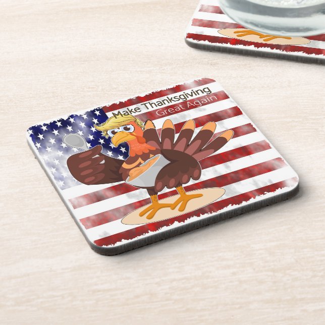 Posavasos Hacer grande de nuevo el día de Acción de Gracias (Lado Izquierdo)
