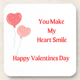 Posavasos Haces mi sonrisa cardíaca con globos cardíacos en 