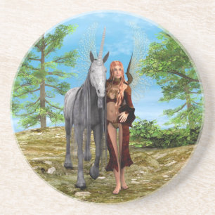 Posavasos Hada con unicornio
