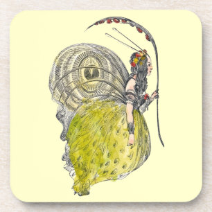 Posavasos Hada de mariposa de fantasía linda vintage con ala