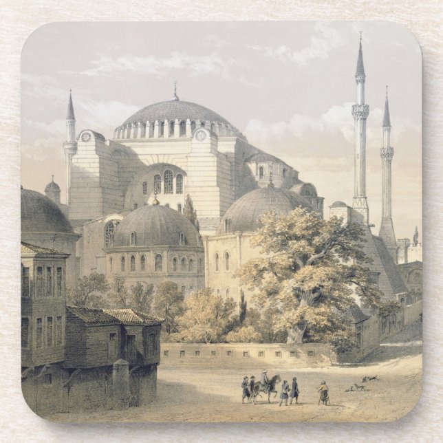 Posavasos Haghia Sophia, placa 19: vista exterior del mosq (Frente)