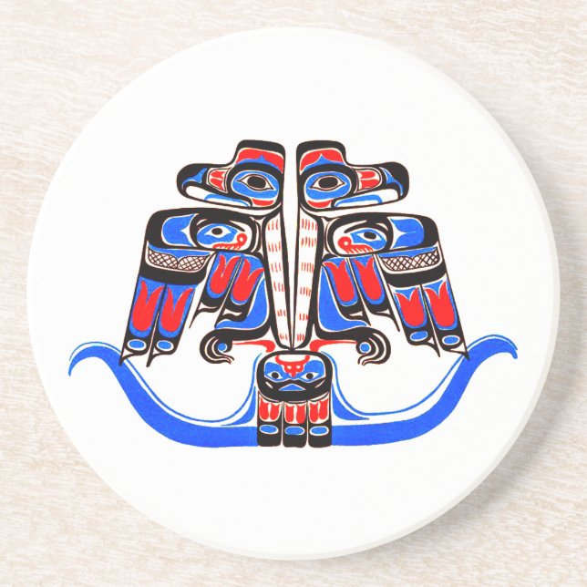 Posavasos Haida Estilo Pacífico Noroeste Doble Thunderbird  (Frente)