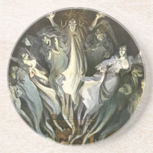 Posavasos Halloween Antiguo, Violinista Esqueleto y Fantasma