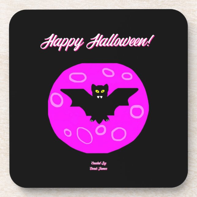 Posavasos Halloween Bat Hard Plastic Coaster (Frente)
