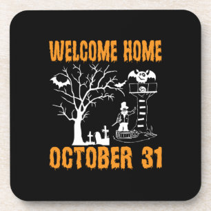 Posavasos Halloween Bienvenida Hogar Cumpleaños de Octubre