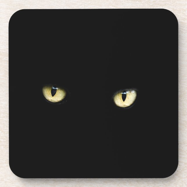 Posavasos Halloween Black Cat Oyes Plastic Coaster (Frente)