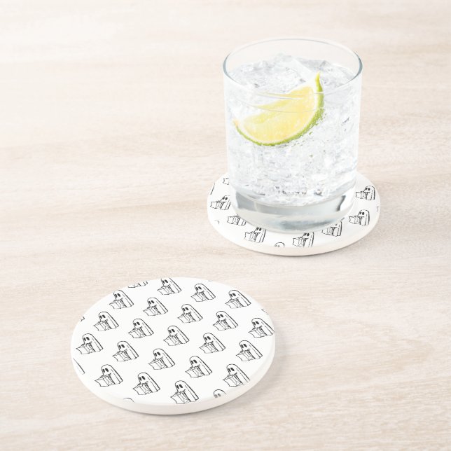 Posavasos Halloween, Blanco Fantasma, Truco O Trato, Boo (Lado)