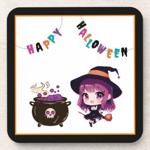 Posavasos Halloween/bruja/otoño/octubre