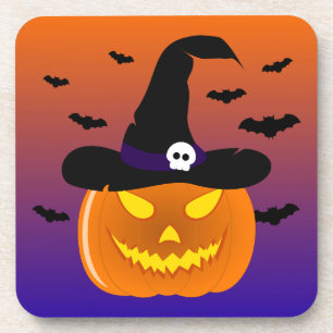 Posavasos Halloween Calabaza Jack o’ Lantern Witch Gorra