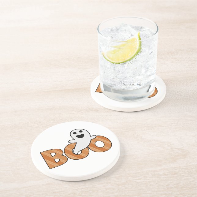 Posavasos Halloween con fantasía de BOO (Lado)