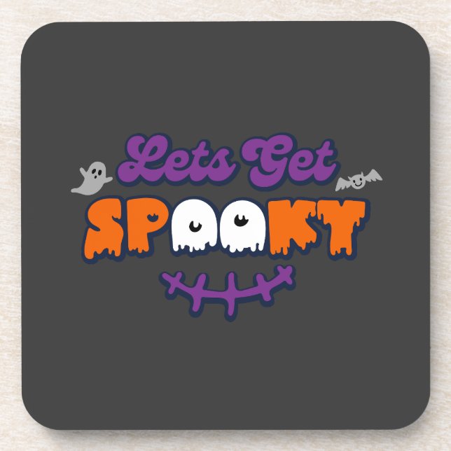 Posavasos Halloween encantados: Halloween Hauntings Let's Ge (Frente)