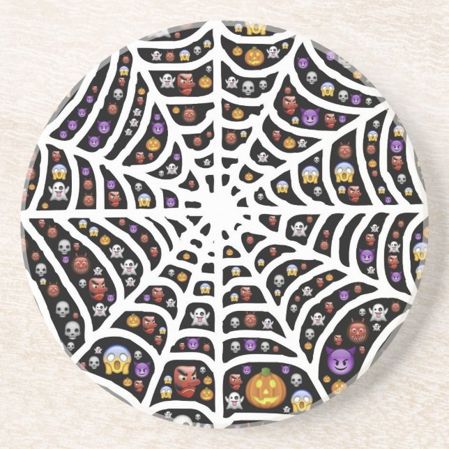 Posavasos Halloween Ghouls & Goblins en Spiderweb (Frente)