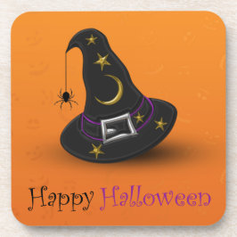 Posavasos Halloween Gorra de brujas con araña