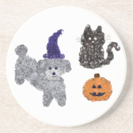 Posavasos Halloween Gray Poodle #1 Pascua