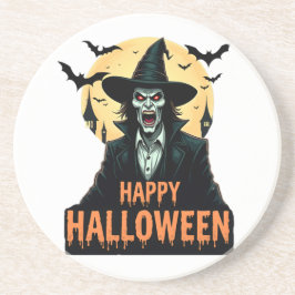 Posavasos Halloween Horror Bruja con ojos rojos