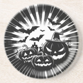 Posavasos Halloween in black and white
