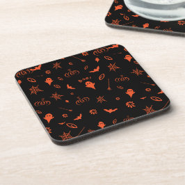 Posavasos Halloween Naranja y negro fantasma