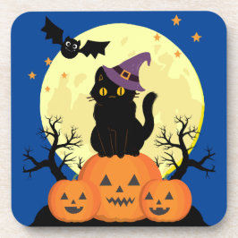 Posavasos Halloween Spookee Black Cat Witch Coasters Set 6
