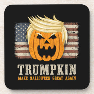 Posavasos Halloween Trumpkin Vintage US Flag Funny