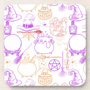 Posavasos Halloween Witchcraft Pattern Neon 01