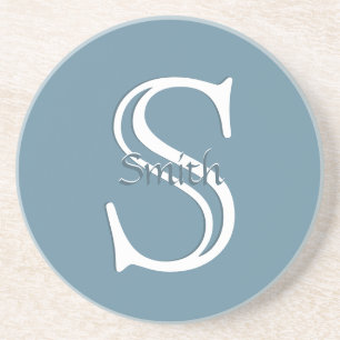 Posavasos HAMbyWG - Monograma color Personalizado - Azul piz