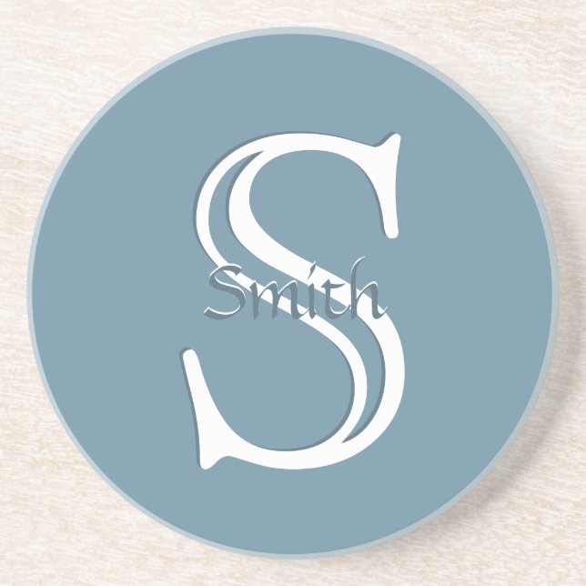 Posavasos HAMbyWG - Monograma color Personalizado - Azul piz (Frente)