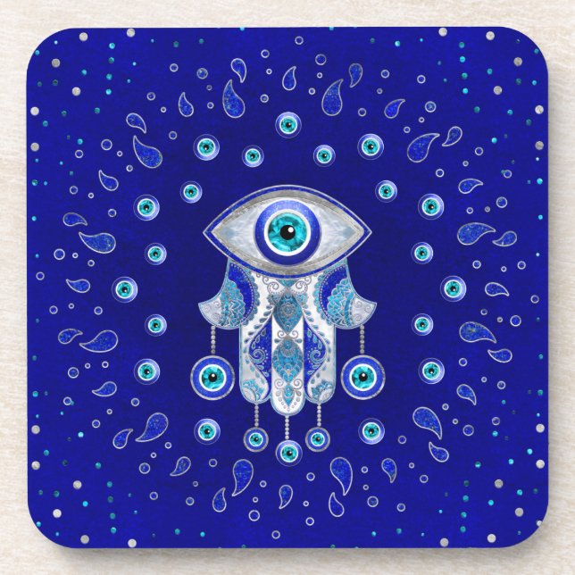 Posavasos Hamsa Hand-Evil Eye Amulet (Frente)
