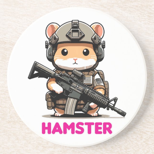 Posavasos Hámster táctico (Frente)