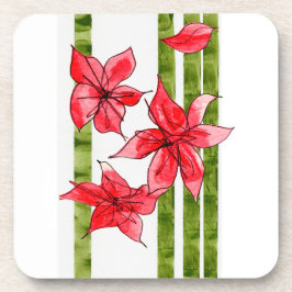POSAVASOS HAND DRAWN POINSETTA COASTER